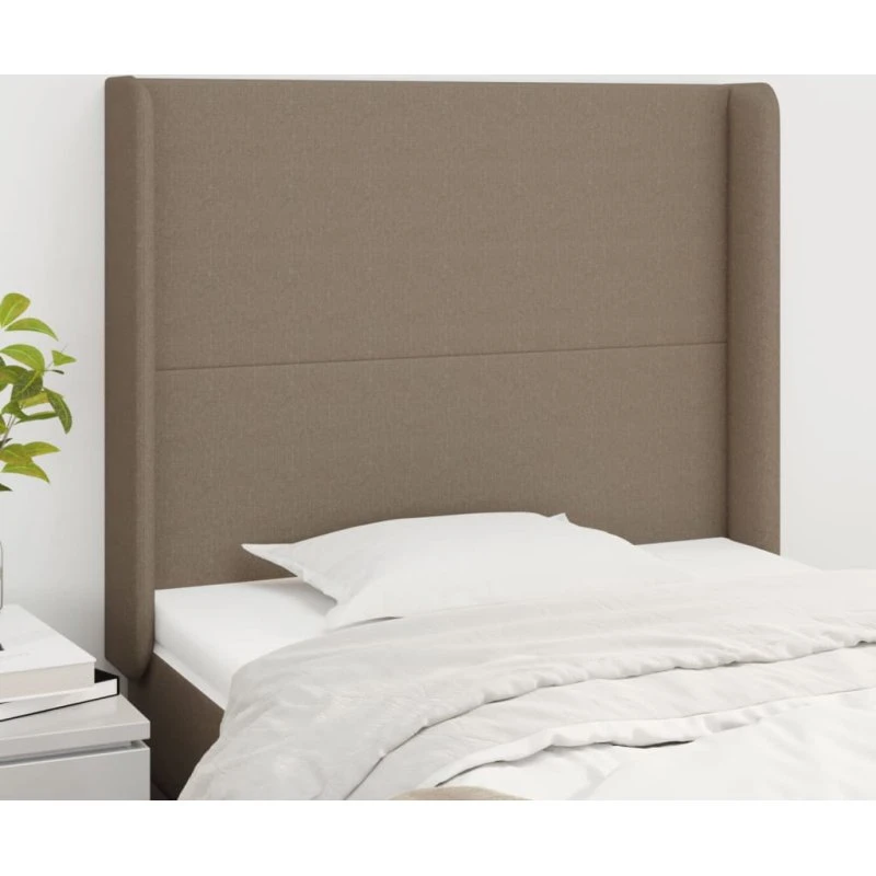 vidaXL Sengegavl med Kanter 103x16x118/128 cm Gråbrun