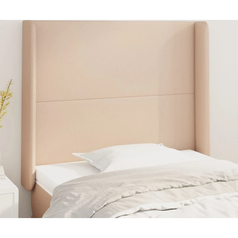 vidaXL Sengegavl med Kanter 83x16x118/128 cm Cappuccino