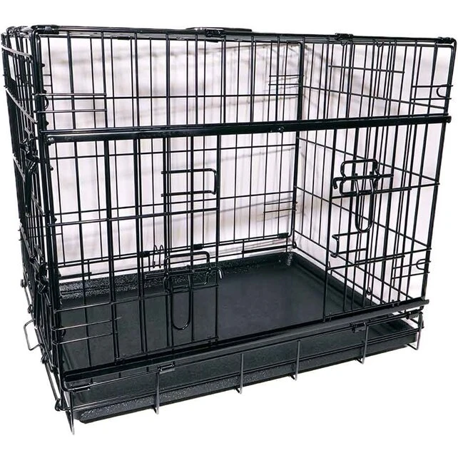 Active Canis Premium Skydedørsbur – Sort 76×53×61 cm