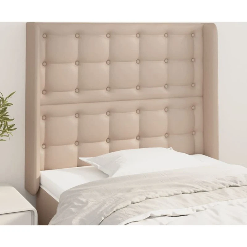 vidaXL Sengegavl med Kanter 83x16x118/128 cm Cappuccino