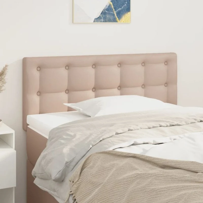 vidaXL Sengegavl 80x5x78/88 cm Cappuccino Kunstlæder