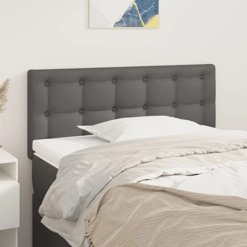 vidaXL sengegavl 100x5x78/88 cm grå kunstlæder