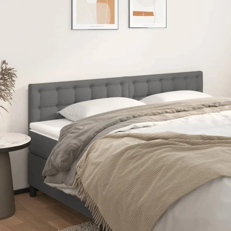 vidaXL Sengegavle 180x5x78/88 cm Grå Kunstlæder