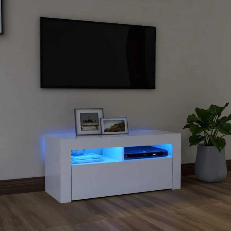 Fyra Tv-Skab Med LED-Lys 90X35X40 cm - Brun