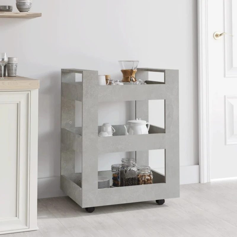 vidaXL Køkkenvogn 60x45x80 cm Konstrueret Træ Betongrå