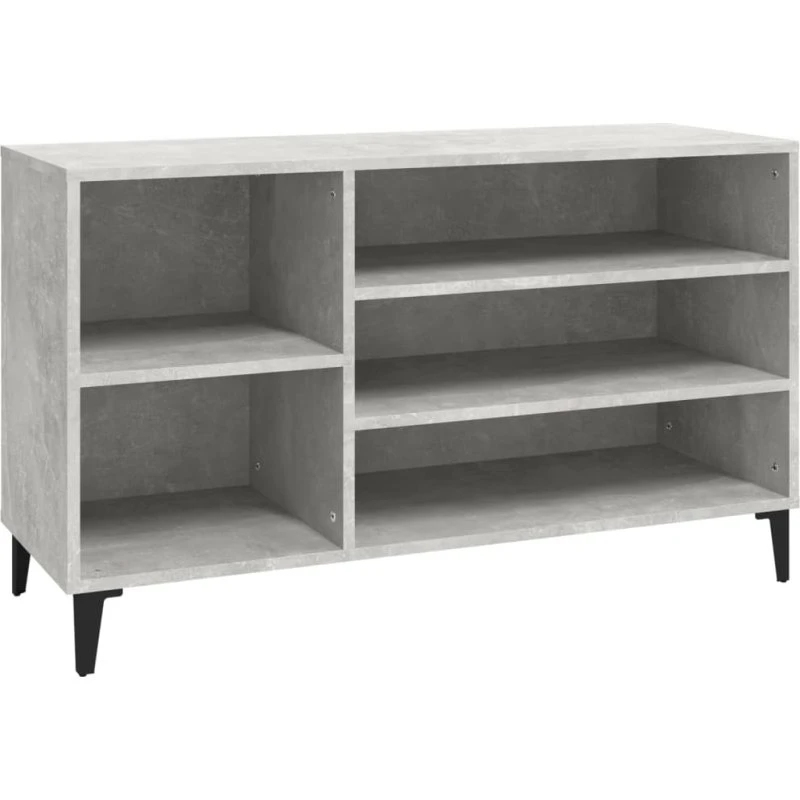 vidaXL Skoreol 102x36x60 cm konstrueret træ betongrå