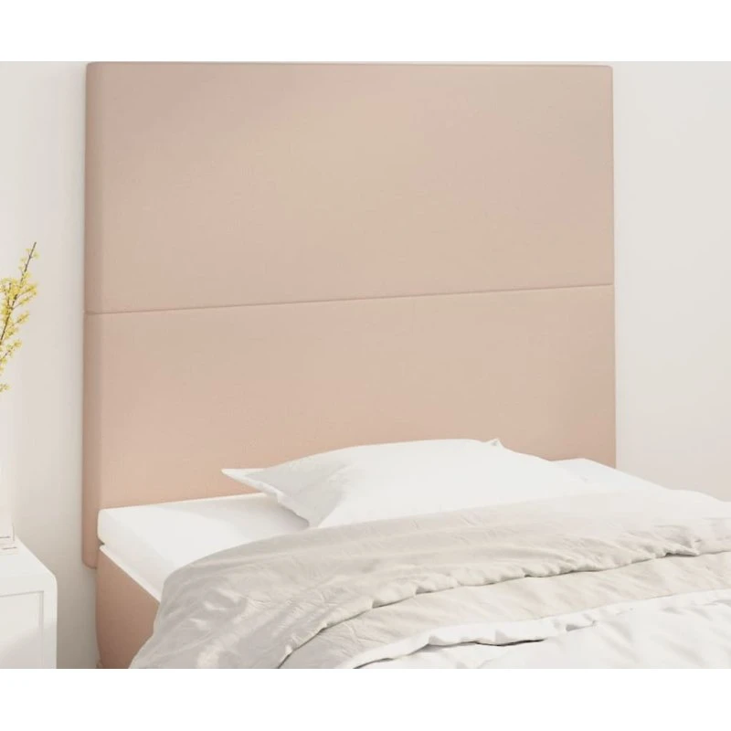 vidaXL Sengegavl Cappuccino 100x5x118/128 cm Kunstlæder