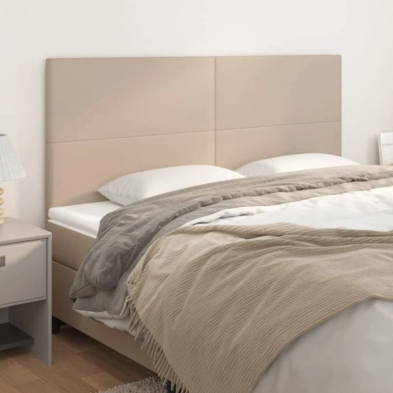 vidaXL sengegavl Cappuccino 200x5x118/128 cm kunstlæder
