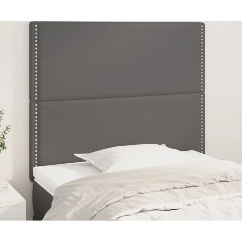 vidaXL sengegavl grå 100x5x118/128 cm kunstlæder