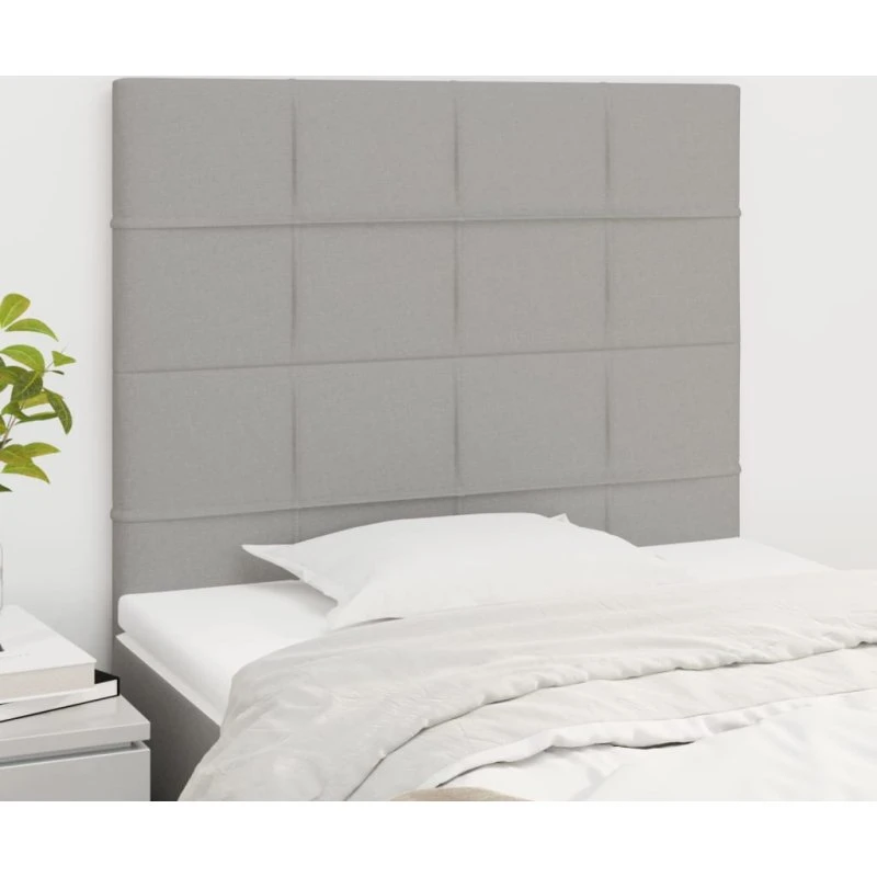 vidaXL Sengegavl 90x5x118/128 cm Lysegrå Stof