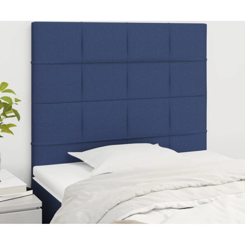 vidaXL Sengegavl Blå 90x5x118/128 cm Stof
