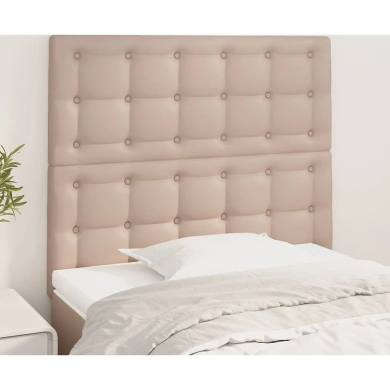 vidaXL Sengegavl Cappuccino 100x5x118/128 cm Kunstlæder