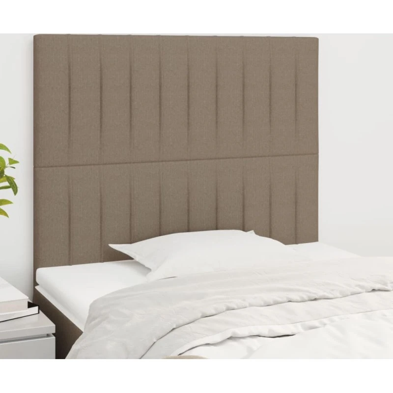 vidaXL Sengegavl Taupe 90x5x118/128 cm Stof