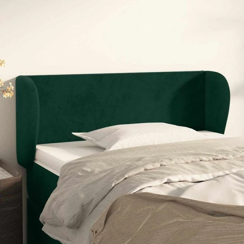 vidaXL Sengegavl med Kanter 103x23x78/88 cm, Mørkegrøn