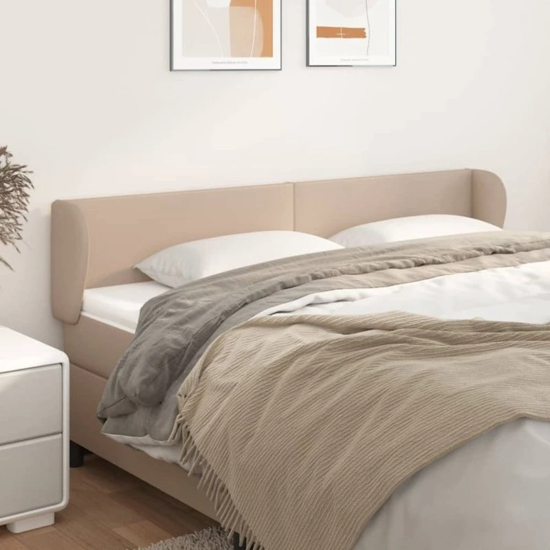 vidaXL Sengegavl med Kanter 183x23x78/88 cm Cappuccino