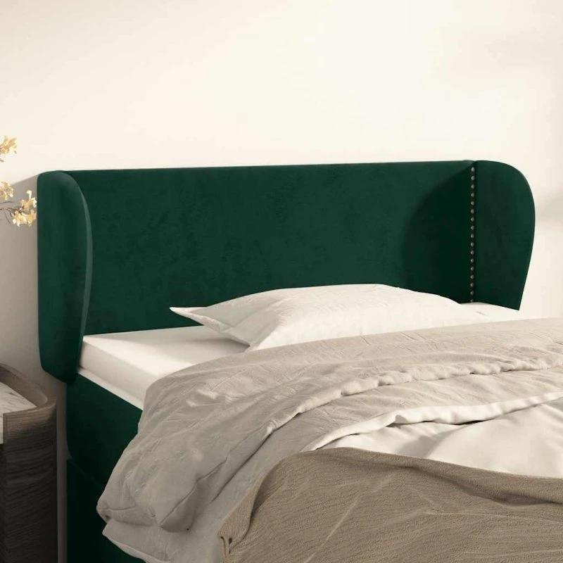 vidaXL Sengegavl med Kanter 83x23x78/88 cm, Mørkegrøn