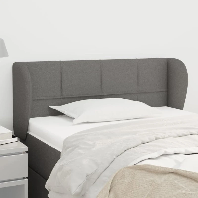 vidaXL Sengegavl med Kanter 103x23x78/88 cm Mørkegrå