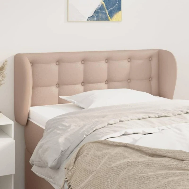 Cappuccino Sengegavl med Kanter 93x23x78/88 cm Kunstlæder