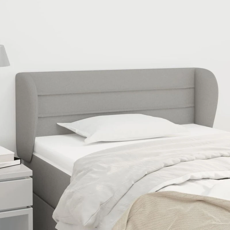 vidaXL Sengegavl med Kanter 83x23x78/88 cm Lysegrå