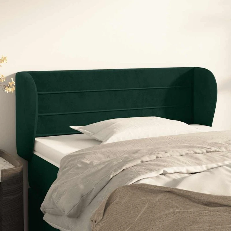 vidaXL Sengegavl med Kanter 83x23x78/88 cm, Mørkegrøn