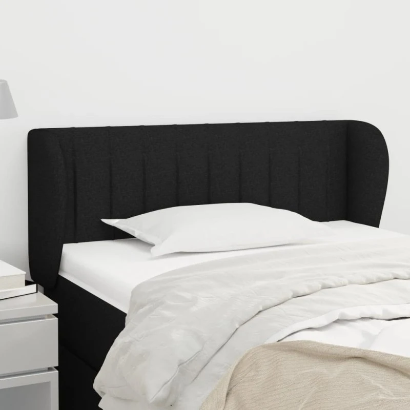 vidaXL Sengegavl med Kanter 83x23x78/88 cm Sort