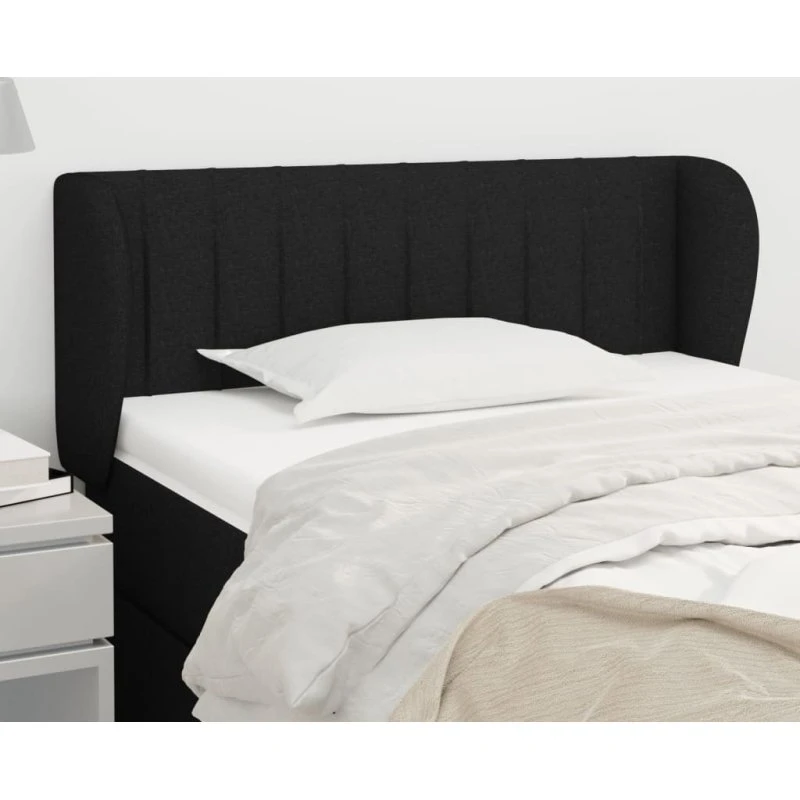 vidaXL Sengegavl med Kanter 103x23x78/88 cm, Sort