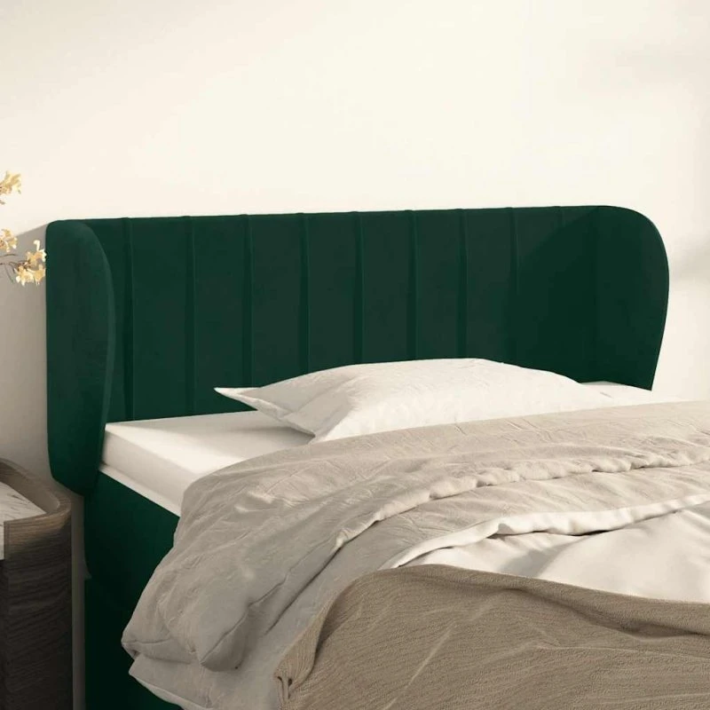 vidaXL Sengegavl med Kanter 93x23x78/88 cm, Mørkegrøn