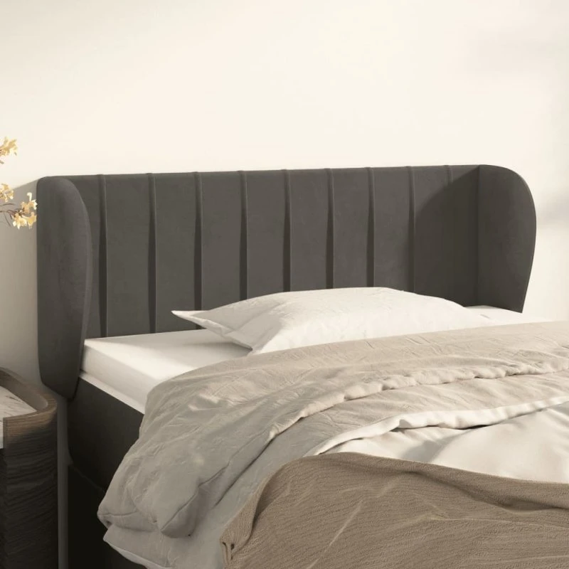 vidaXL Sengegavl med Kanter 103x23x78/88 cm, Mørkegrå