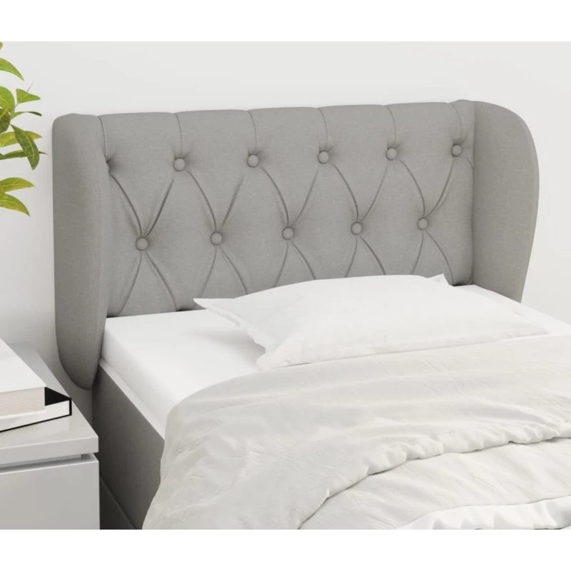 vidaXL Sengegavl med Kanter 83x23x78/88 cm Lysegrå