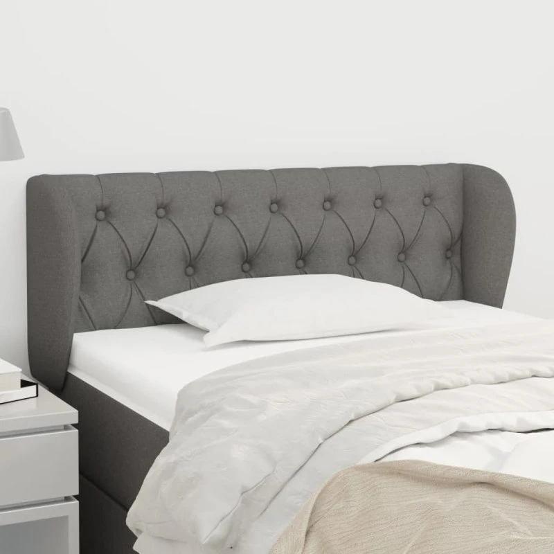 vidaXL Sengegavl med Kanter 103x23x78/88 cm Mørkegrå