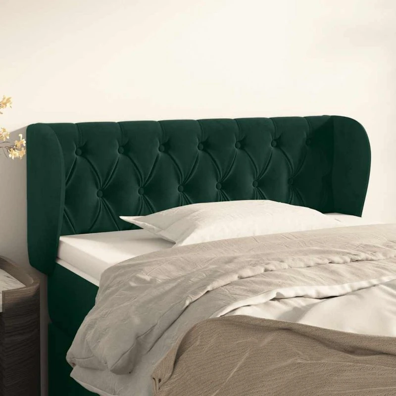 vidaXL Sengegavl med Kanter 103x23x78/88 cm, Mørkegrøn