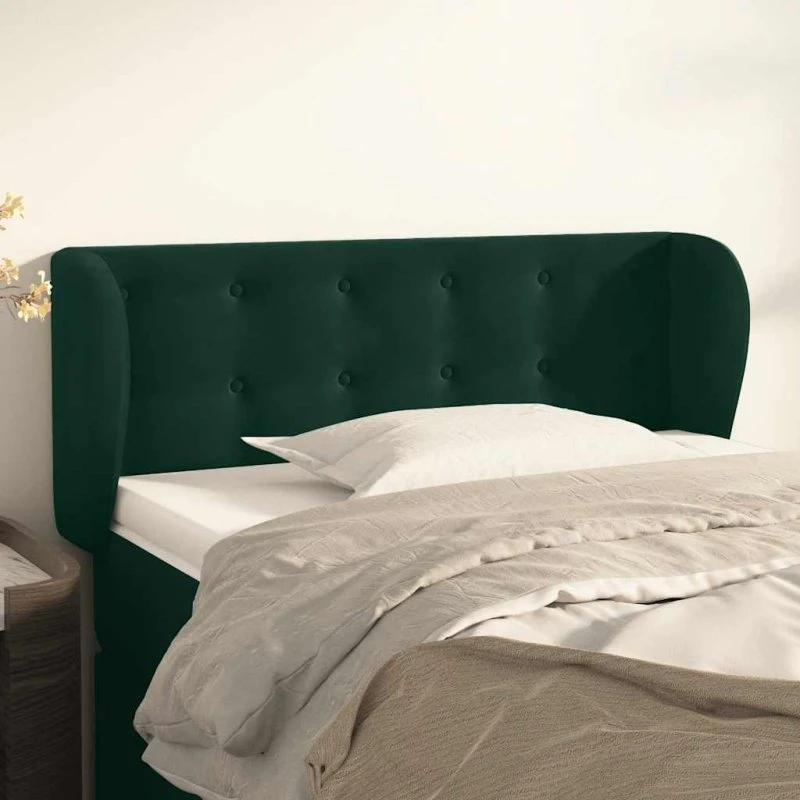 vidaXL Sengegavl med Kanter 83x23x78/88 cm Mørkegrøn