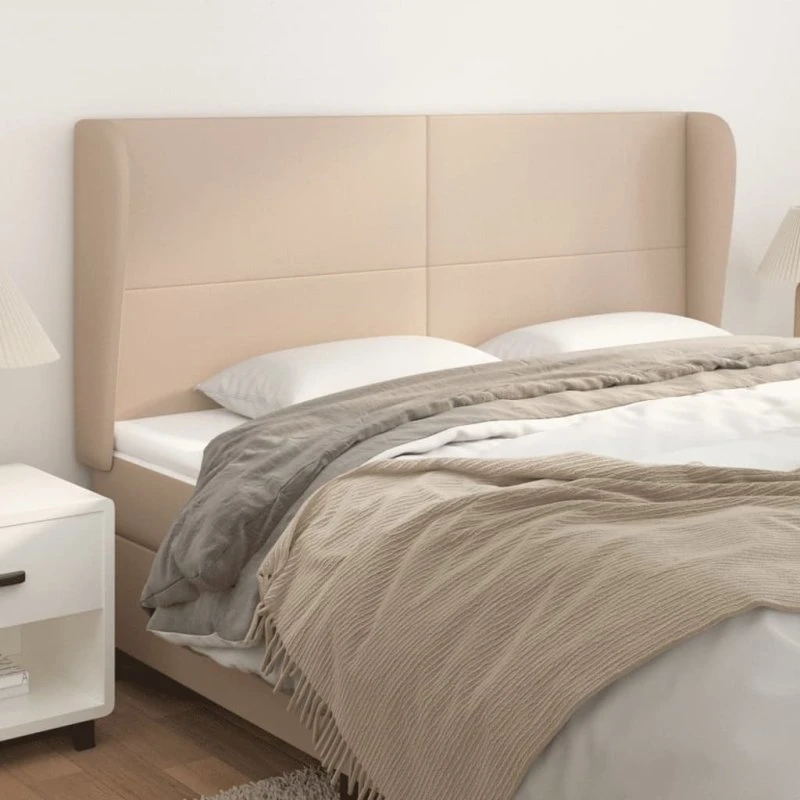vidaXL Sengegavl med Kanter 183x23x118/128 cm Cappuccino
