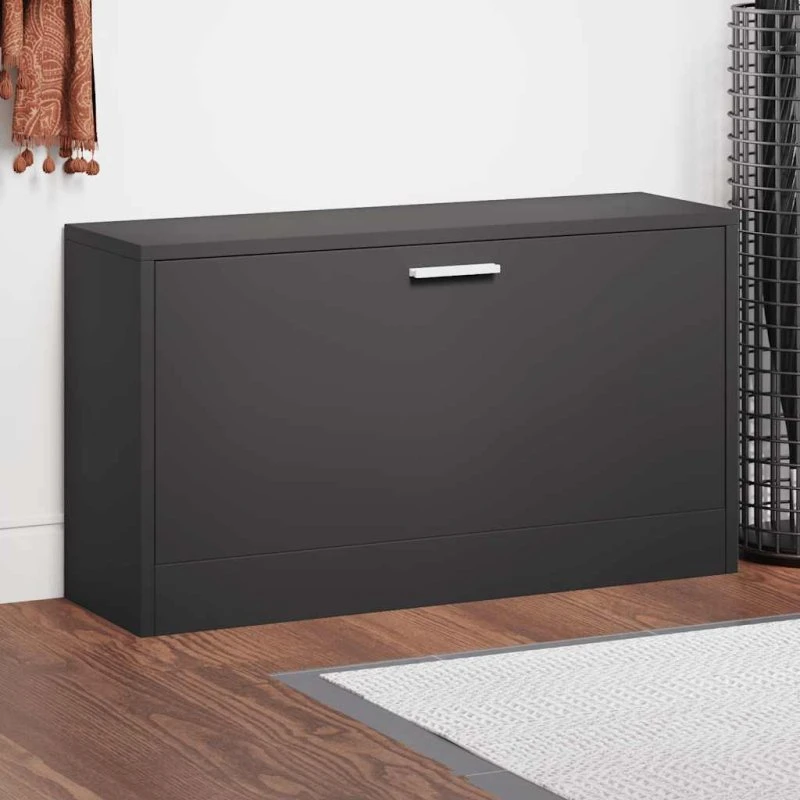 vidaXL skobænk sort 80x24x45 cm konstrueret træ