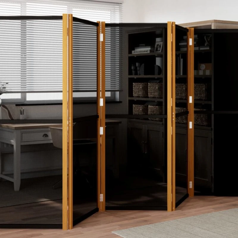vidaXL 5-panels rumdeler 350x180 cm sort