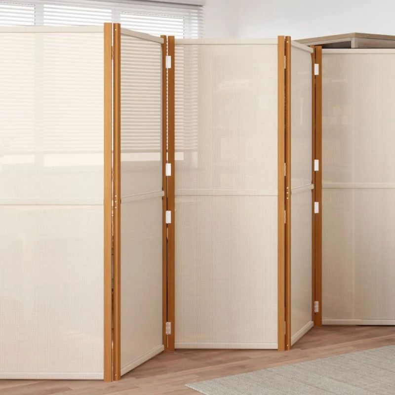 vidaXL 5-panels rumdeler 350x180 cm cremefarvet