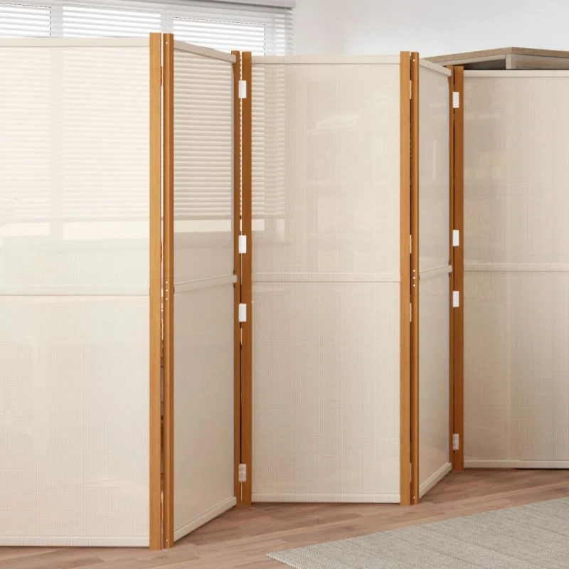 vidaXL 6-panels rumdeler 420x180 cm cremefarvet