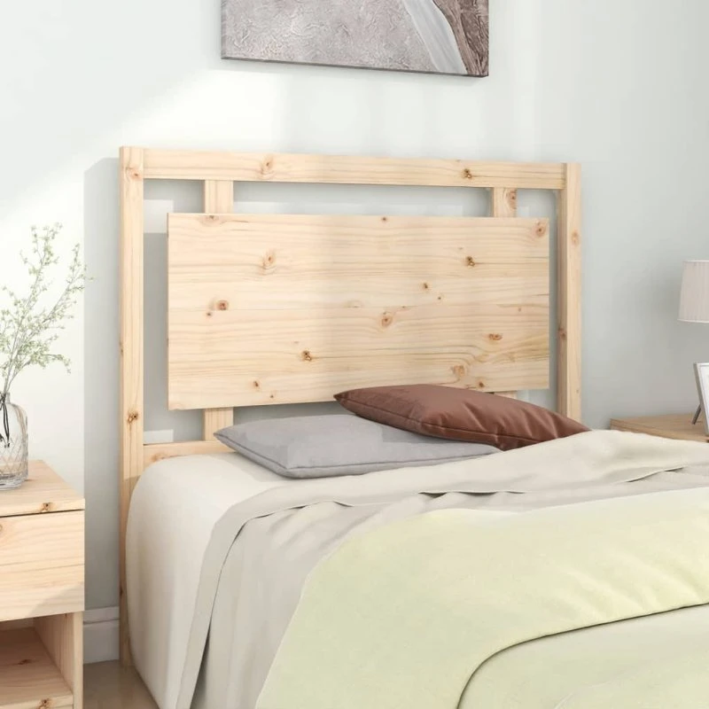 vidaXL Sengegærde 105,5x4x100 cm massivt fyrretræ naturfarvet