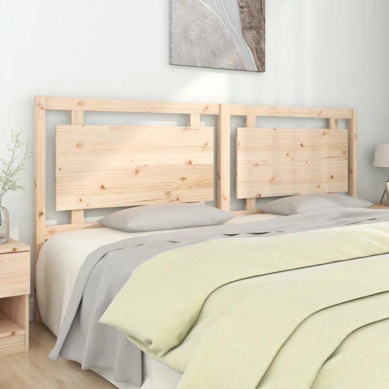 vidaXL Sengegærde 205,5x4x100 cm massivt fyrretræ natur