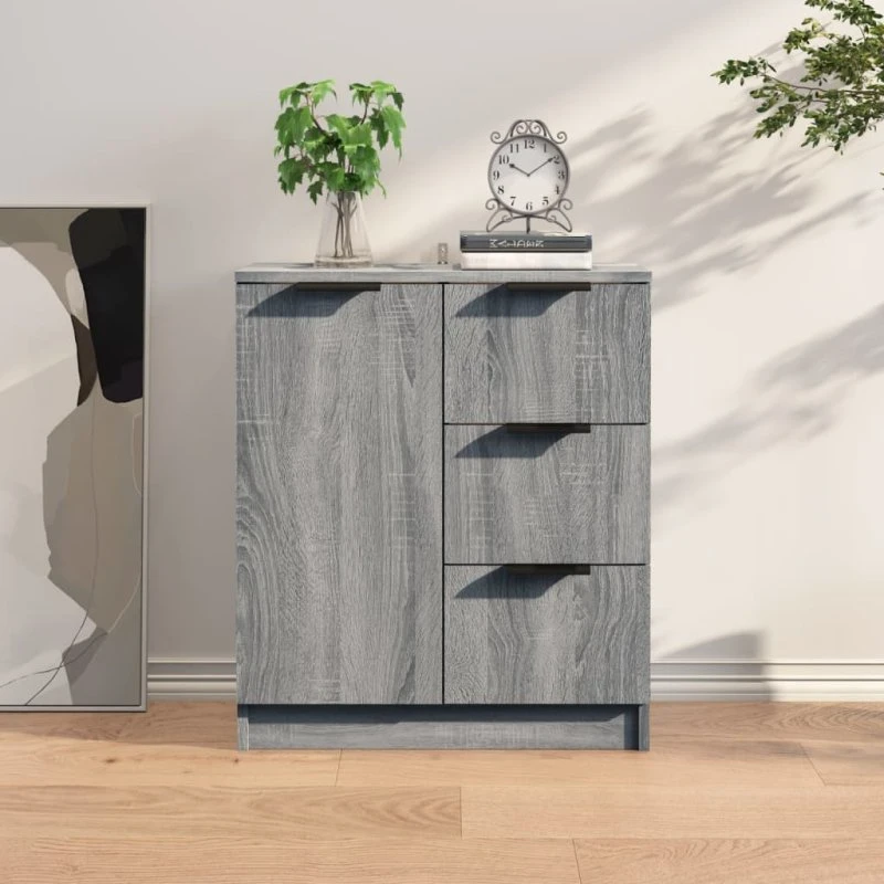 vidaXL Skænk 60x30x70 cm Konstrueret Træ Grå Sonoma-Eg
