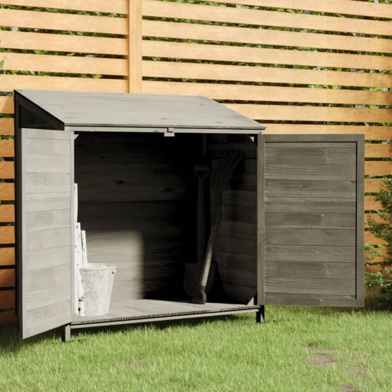 vidaXL Haveskur 102x52x112 cm massivt fyrretræ antracitgrå