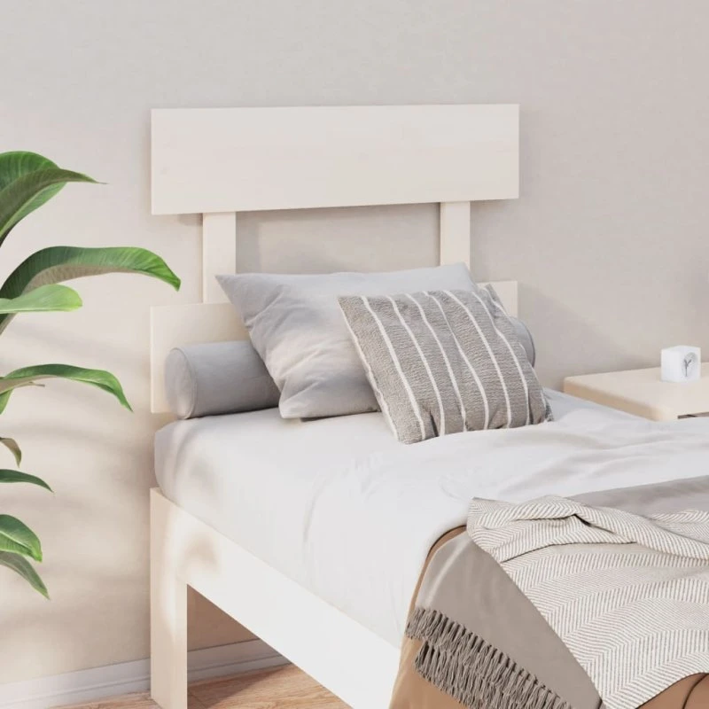 vidaXL Sengegærde 93,5x3x81 cm massivt fyrretræ hvid