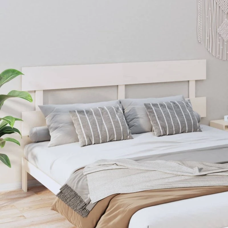 vidaXL Sengegærde 204x81 cm massivt fyrretræ hvid