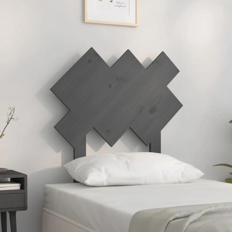 vidaXL Sengegærde 72,5x3x81 cm i Massivt Fyrretræ Grå