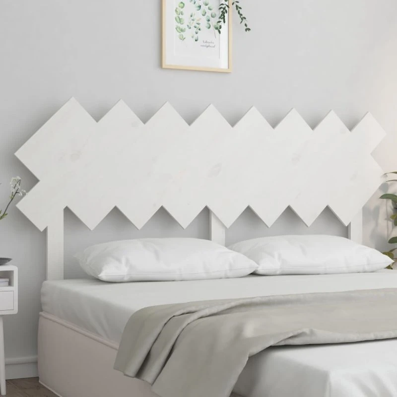 vidaXL Sengegærde 159,5x80,5 cm massivt fyrretræ hvid