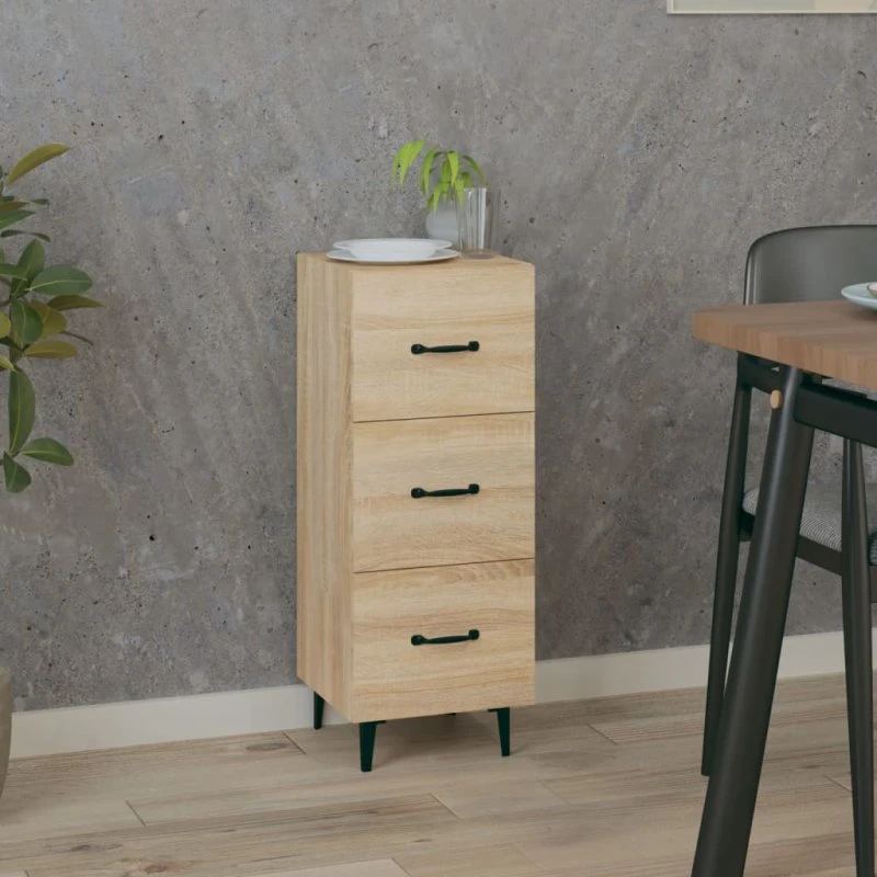 vidaXL Skænk 34,5x34x90 cm Konstrueret Træ Sonoma-Eg
