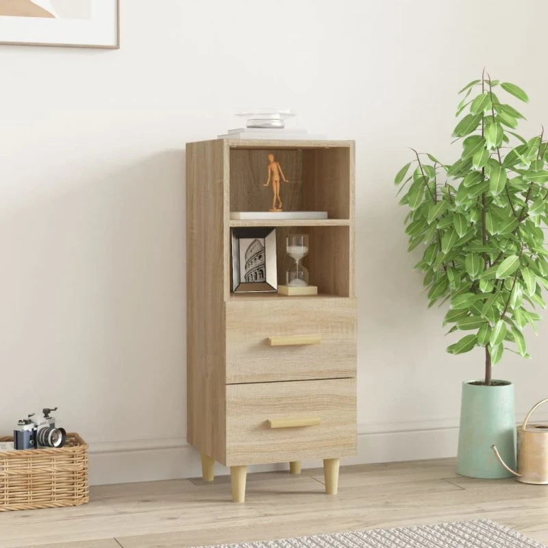 vidaXL Skænk 34,5x34x90 cm Konstrueret Træ Sonoma-Eg