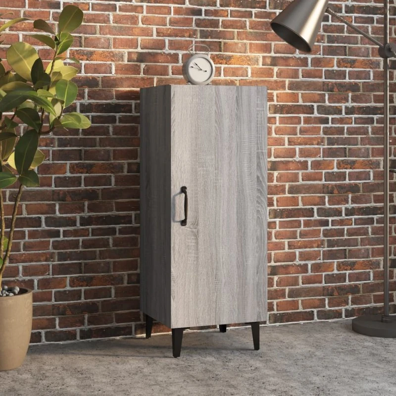 vidaXL Skænk 34,5x34x90 cm Konstrueret Træ Grå Sonoma-Eg