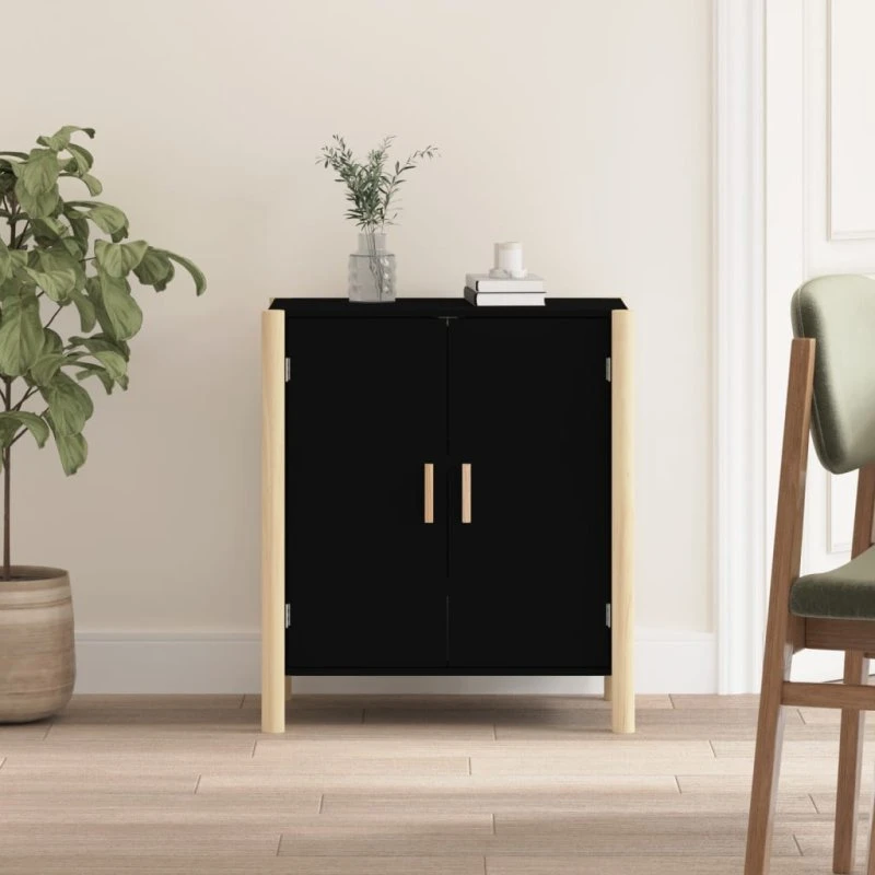 vidaXL Skænk 62x38x70 cm Konstrueret Træ Sort