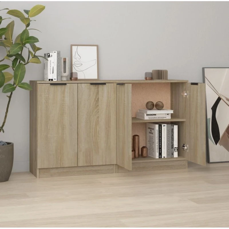 vidaXL Skænke 2 stk. 60x30x70 cm Konstrueret Træ Sonoma-Eg